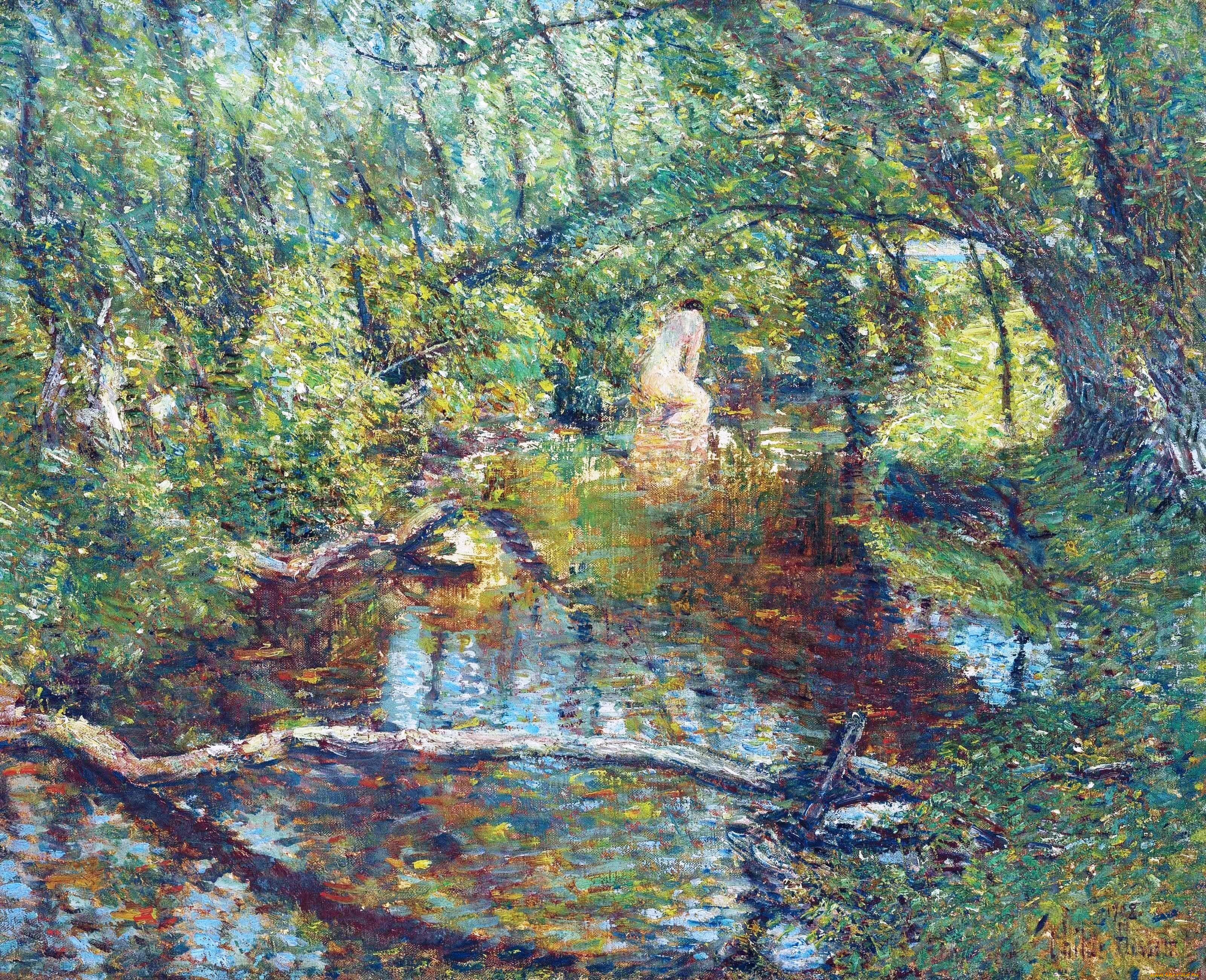 sunlight brook, , frederick childe hassam, , , , , 